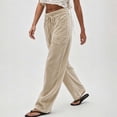 thumbnail image 5 of Cmfcve Women's Wide Leg Barrel Sweatpants Casual Daily Elastic Waist Velvet Long Pants with Pockets, 5 of 6