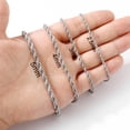 thumbnail image 4 of TINGN Silver Chain for Men 4mm 20 Inch Stainless Steel Silver Twist Rope Chain Necklace for Men, 4 of 7