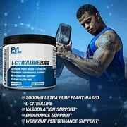 L Citrulline Powder 2000mg - EVLution Nutrition Plant Based Muscle Recovery Supplement Mix for Drink - Enhance Muscle Strength and Vascularity Powder for Men and Women