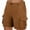 Brown-03, variant on Mitankcoo Women's Summer Cargo Shorts 6 Pockets Elastic Waistband Relaxed Fit Solid Color Casual Workwear