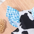thumbnail image 6 of UAYOTSE Toddler Girl Denim Western Outfit Baby Cowgirl Clothes Ruffle Cow Print Shirt Button Tops Belted Jeans Shorts,5-6 Years Blue, 6 of 9
