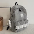 thumbnail image 5 of Cute Striped Lace Backpack 3 Piece Set Lightweight Large Capacity Student School Bag for, 5 of 6