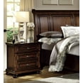 Brown Cherry Finish 5pc Bedroom Set Queen Platform Bed Two Nightstands