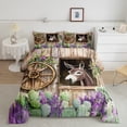 thumbnail image 2 of Homewish Cartoon Rustic Donkey Bedding Comforter Set for Kids, Western Green Cactus Twin Comforter Sets, Countryside Theme Bedding Set, Microfiber Bedroom Decor, 2pcs, 2 of 8