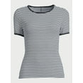 thumbnail image 3 of Free Assembly Women's Ribbed Crewneck Tee with Short Sleeves, Sizes XS-XXXL, 3 of 7