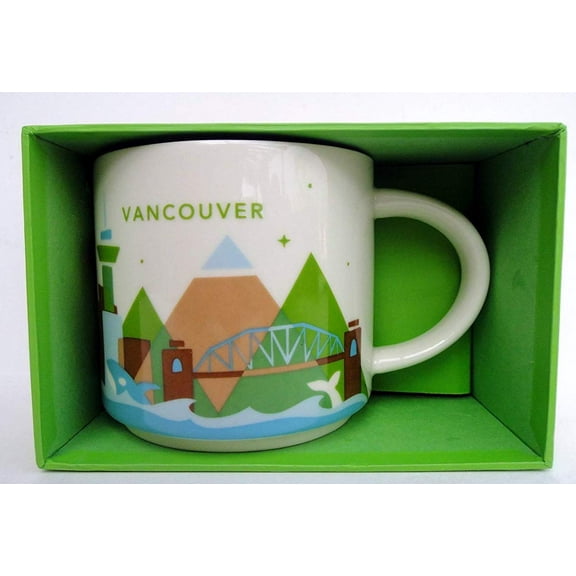 Starbucks You Are Here Vancouver Canada Ceramic Coffee Mug New with Box