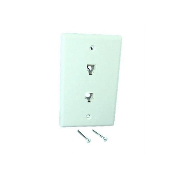 Leviton 40266-W White Duplex Phone Jack Wall Plate