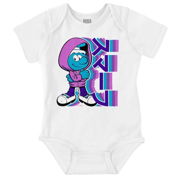Cool Urban Kanji Smurf Cartoon Romper Boys or Girls Infant Baby Brisco Brands NB
