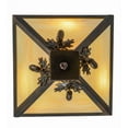 thumbnail image 4 of Meyda Tiffany 155015 Oak Leaf And Acorn 3 Light 16" Wide Semi-Flush Ceiling Fixture -, 4 of 7