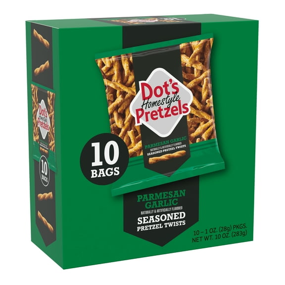 Dot's Homestyle Pretzels Parmesan Garlic Seasoned Pretzel Twists, 1 oz, 10 Count