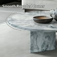 thumbnail image 3 of MDQMD Natural Marble Coffee Table for Living Room,27.6'' Living Room Center Table,Modern Round Coffee Table for Home,Blue Grey, 3 of 9