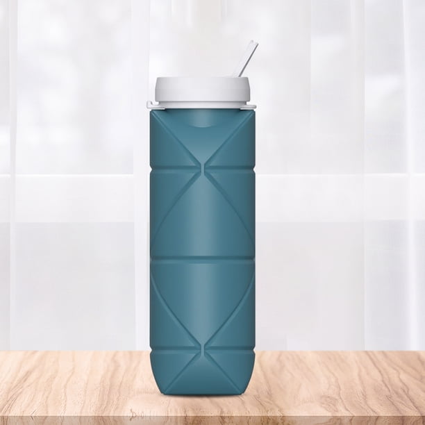 Botella de agua plegable de 600ML, botella de bebida portátil, jarra de Fitness para gimnasio libre de BPA FLhrweasw Nuevo