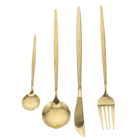 IDEANATEGRATE 1 Set Golden Color Set for Households Dinner Parties 11.8x0.6x0.1in