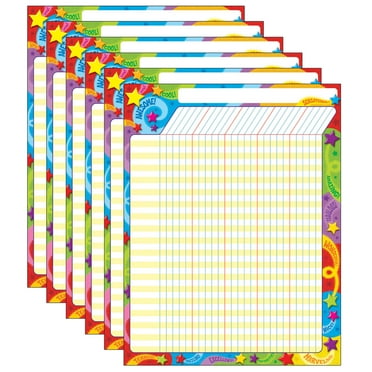 TREND Praise Words 'n Stars Incentive Chart, 17" x 22", Pack of 6