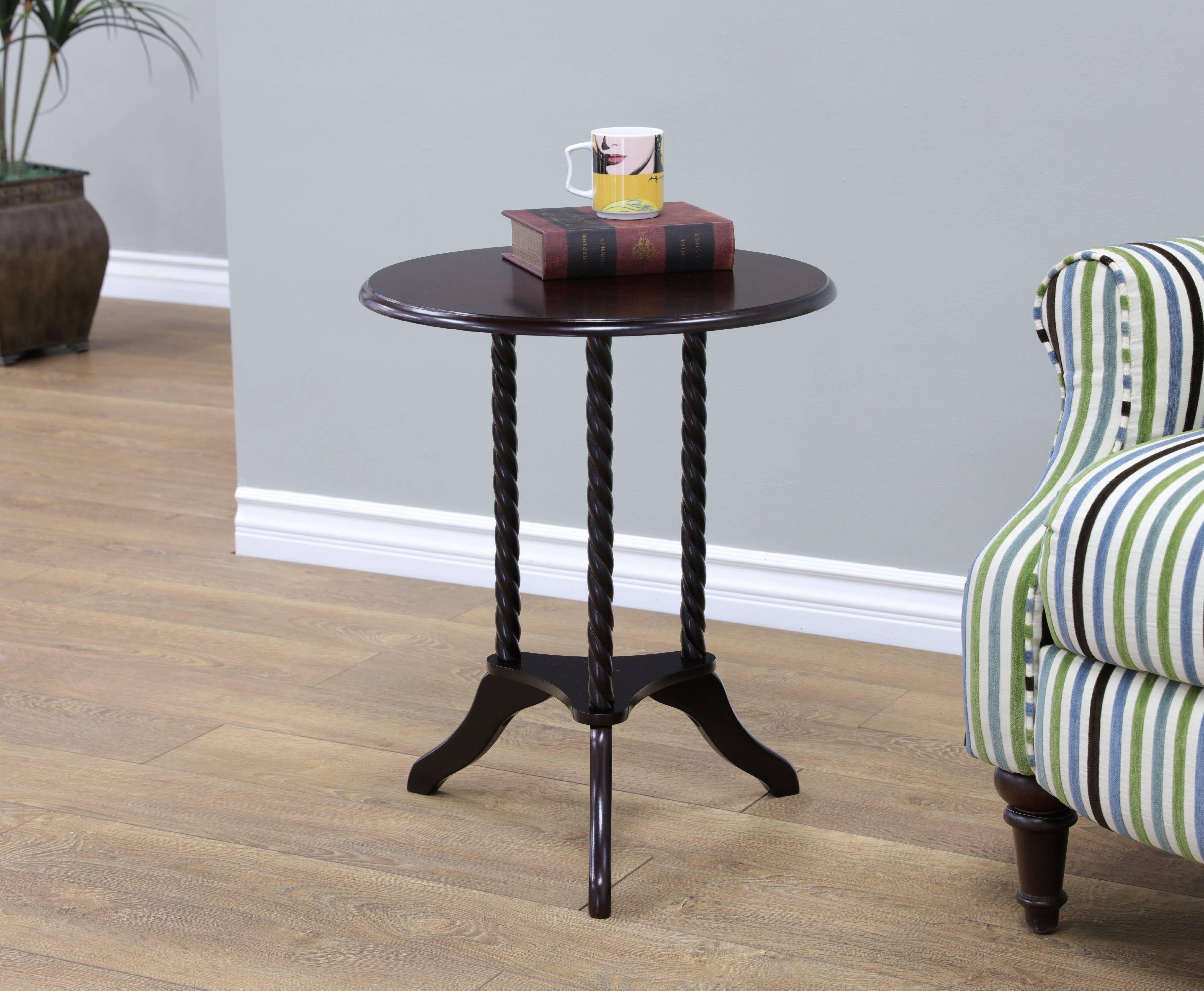 Home Craft Round End Table Multiple, Round Pedestal Side Table Grey