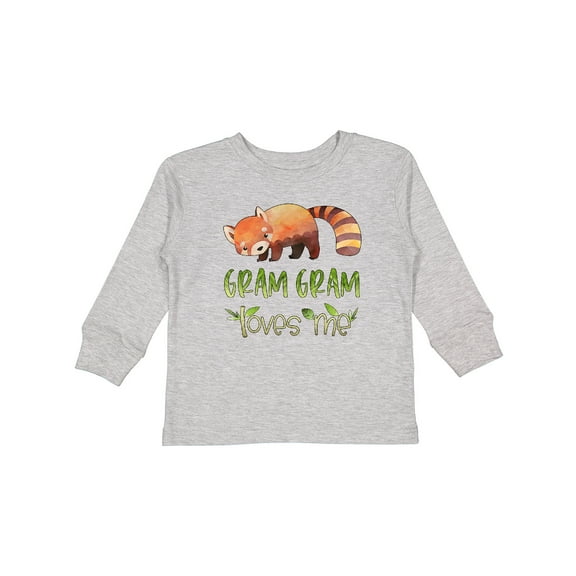 Inktastic Gram Gram Loves Me Cute Red Panda Boys or Girls Long Sleeve Toddler T-Shirt