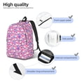 thumbnail image 4 of Yiaed Skull Blue Flower Print Backpack, Premium Laptop Backpack, Travel Backpack for Women, Lightweight Backpacks, Comfortable Back Pack-Small, 4 of 5