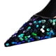 thumbnail image 5 of Zapatos de tacón alto con cuña de lujo y lentejuelas para mujer, sandalias puntiagudas de diseñador con tiras en los tobillos, zapatos de fiesta de moda con purpurina dorada y plateada, 5 of 6