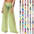 thumbnail image 1 of Pincandy Women See Through Sheer Mesh Pants Beach Swimsuit Bikini Bottom Cover up Party Club Elastic High Waist Wide Leg Pants, 1 of 7