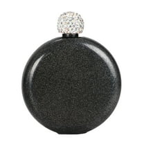 witspace Flask for Liquor, Cute Liquor flask for women 304 Stainless Steel, Pretty Glitter Coating Whiskey Flasks, Shining Rhinestone Cap, Portable Wine Flask for Drink Ideal Gift for Girls Women