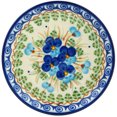 thumbnail image 2 of Polish Pottery 5½-inch Saucer (Blue Pansy Theme) Hand Painted in Boleslawiec, Poland + Certificate of Authenticity, 2 of 6