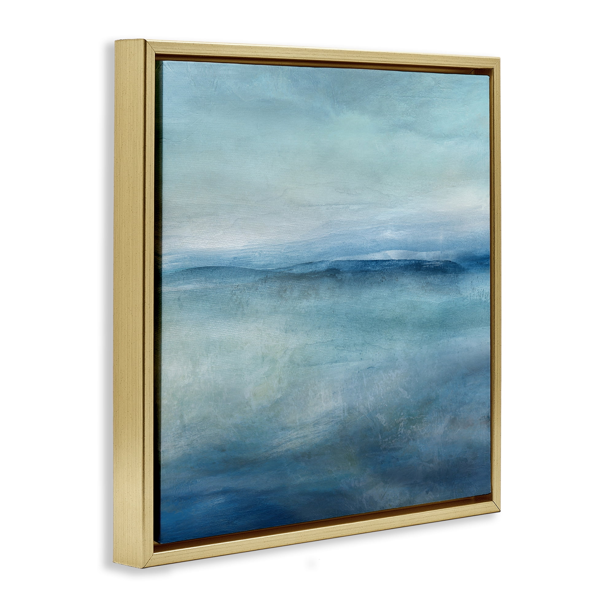 Stupell Industries Misty Blue Coastal Horizon Gold Framed Floater Canvas Wall Art, design by Carol Robinson