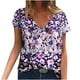 thumbnail image 2 of Pntutb, blusa estampada de verano para mujer, camisetas casuales con cuello en V, camisetas de manga corta, tops Pntutb Pntutb-3810, 2 of 5