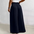 thumbnail image 3 of Women's High Waisted Palazzo Pants Elastic Drawstring Wide Leg Maxi Casual Lounge Pants, 3 of 5