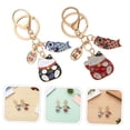 thumbnail image 5 of FOMIYES 4Pcs Japanese Style Lucky Cat Keychain Alloy Charm for Key Hanging and Decoration, 5 of 8