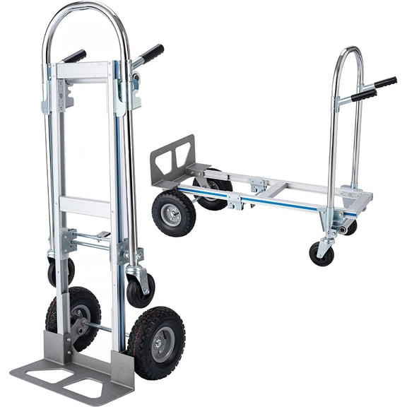 2 in 1 Aluminum Hand Truck Dolly 770lbs Weight Capacity Convertible Hand Truck Utility Cart (2 in 1)
