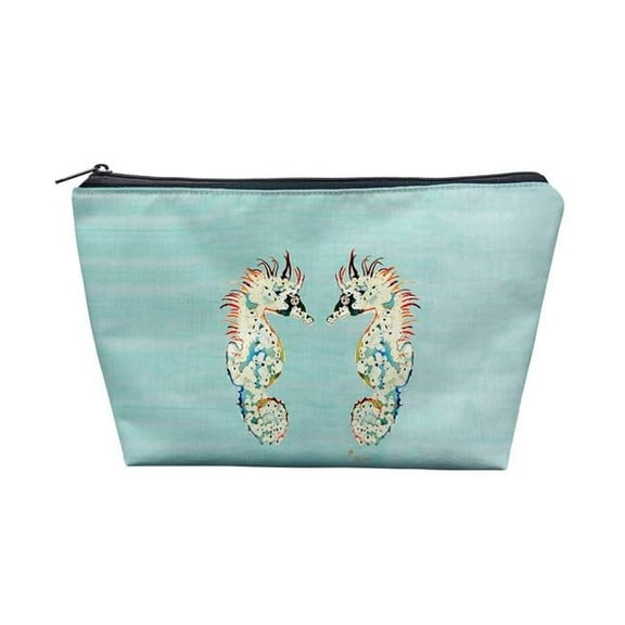 Betsy Drake PC388C 8.5 x 6 in. Aqua Betsys Seahorses Pouch