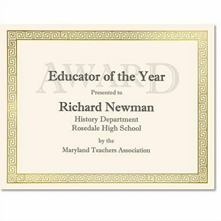 PaperDirect Intertwine Specialty Cream and Gold Certificates, Gold Foil Border 8 1/2 inch x 11 inch, 38lb Cream Cover Stock, 50 Count, for School, Work, Diplomas & Award Certificat