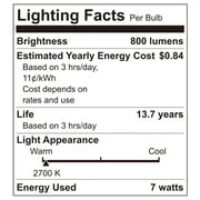 Great Value A19 LED 7W (60W Equivalent) Soft White E26 Medium Base Dusk to Dawn Auto Sensing Light Bulb