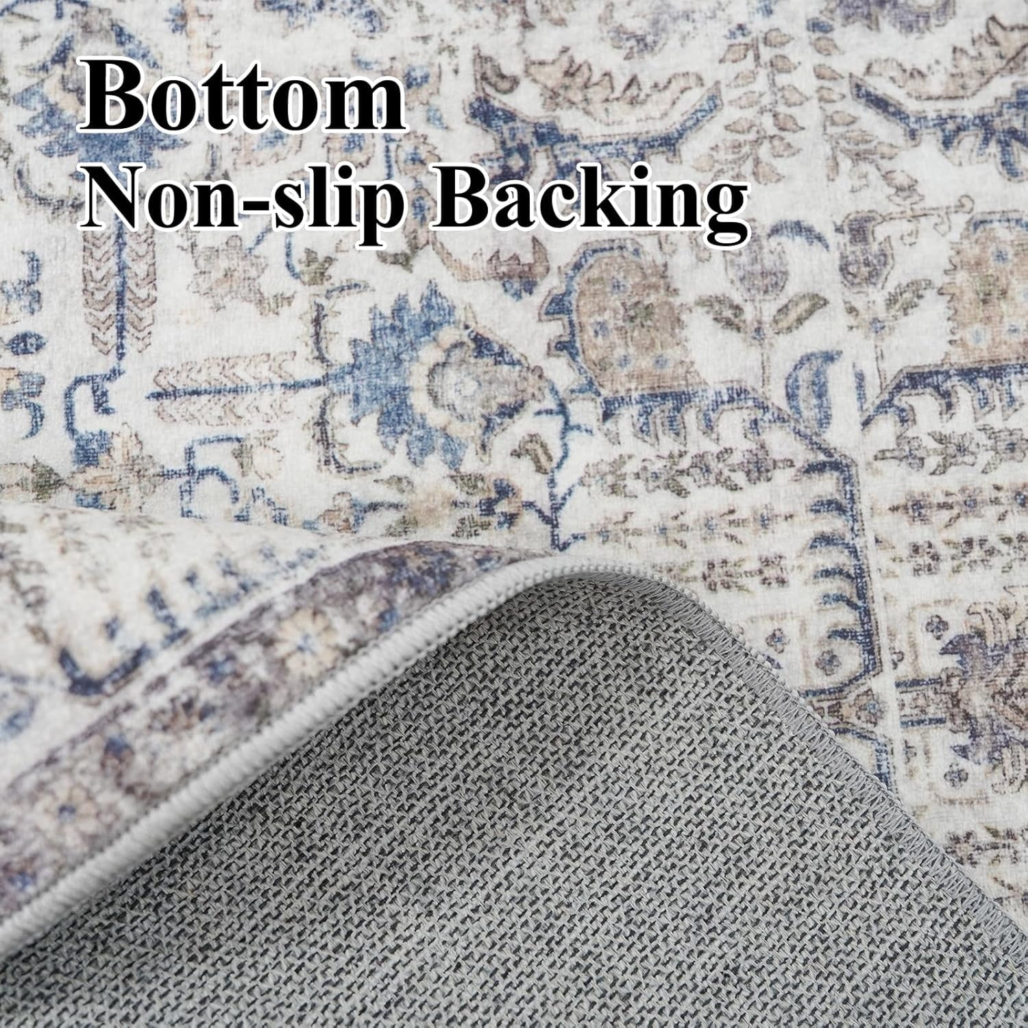 RUUGME Hallway Washable Runner Rug - 2'6x12 Kitchen Runner Rugs with Non Slip Backing Indoor Farmhouse Carpets for Living Room Bedroom