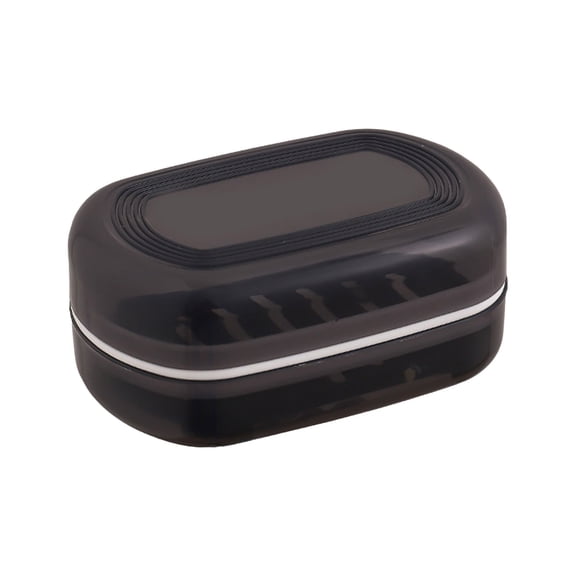 Black Black Portable Soap Dish With Lid For Travel Shower And Bathroom Leak Proof