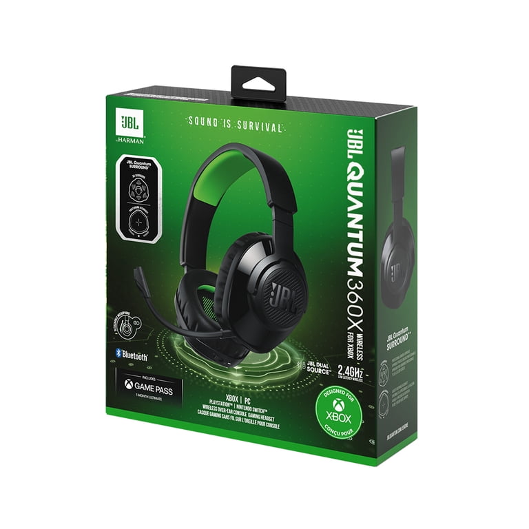 JBL Quantum 360X Wireless for Xbox, Detachable Boom Mic, Black