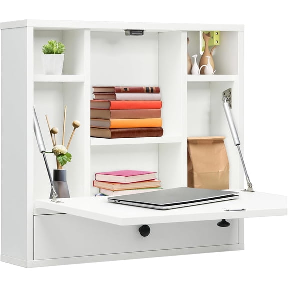 Folding Wall Mounted Desk (White)