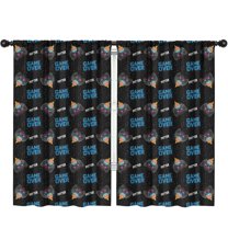 Blackout Kids Curtains,Multicolor Controllers Games Icons Black Pattern Childrens Insulated Curtains Set Of 2,Bedroom Essentials,Toddler Room Decor 52"x84"