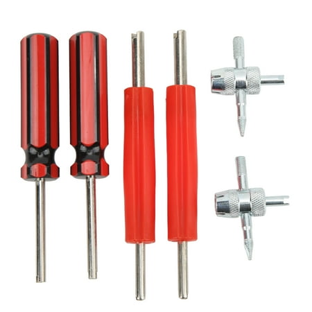 

Tire Valve Core Remover Installer 6PCS Set Single & Double Heads 4-Way Valve Tool for Cars Trucks Motorcycles Universal Fit with Durable Design
