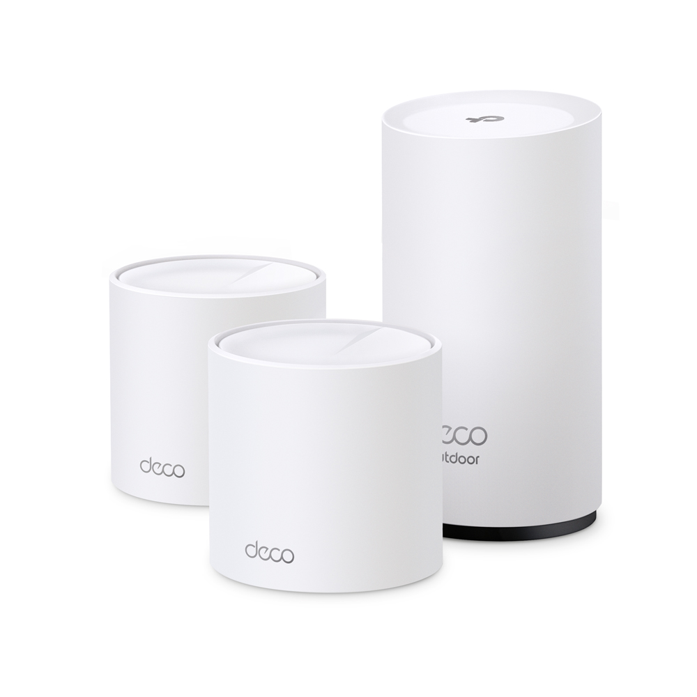 TP-Link AX3000 Wi-Fi 6 Dual-Band Indoor and Outdoor (IP65 Weatherproof) AI-Driven Home Mesh Router System, Replaces Routers and Extenders. Total Coverage up to 6,000 Sq. ft., - Deco WM9000 (3-Pack)
