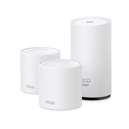 TP-Link AX3000 Wi-Fi 6 Dual-Band Indoor and Outdoor (IP65 Weatherproof) AI-Driven Home Mesh Router System, Replaces routers and extenders. Total coverage up to 6,000 sq. ft., - Deco WM9000 (3-pack)