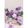 thumbnail image 3 of Piklado Caja Combinada De Flores Artificiales, Juego De Flores Artificiales, Hojas Sueltas Y Tallos, Ramo De Centro De Boda, Novia, Boda, Baby Shower (Lavanda Y Morado Oscuro), 3 of 5