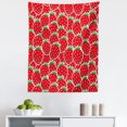 thumbnail image 1 of Fruits Tapestry, Strawberry Themed Botany Yummy Food Organic Growth Diet Health Print, Fabric Wall Hanging Decor for Bedroom Living Room Dorm, 5 Sizes, Red Hunter Green, by Ambesonne, 1 of 1