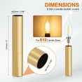 thumbnail image 2 of Uxcell Tall Candle Covers Sleeves Metal E12 Chandelier Socket Sleeves for Chandeliers Decoration French Gold 5" 6 Pcs, 2 of 7