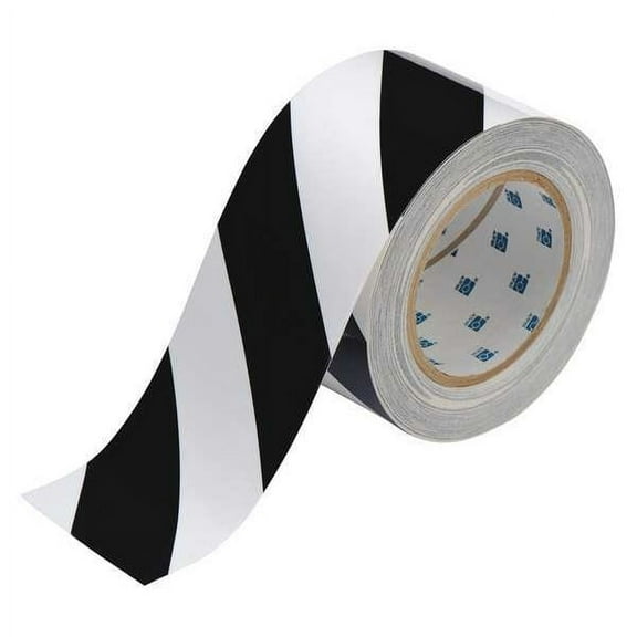 Brady Floor Tape,Black/White,3 inx100 ft,Roll 104349