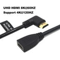 thumbnail image 3 of YISITIAN Câble HDMI Ultra HD 8K 2 Pieds, Angle Gauche 90 Degrés HDMI 2.1 Version Mâle à Femelle Câble de Protection Haute Vitesse pour Xbox TV PS4 PS5 Switch, Supporte 8K60Hz 4K120Hz (Gauche-FM) CJ919-24853, 3 of 7