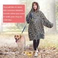 thumbnail image 4 of Black and Tan Leopard Print Wearable Oversized Blanket,Wearable Blanket Hoodie for Adults,Cozy Hooded Blankets with Super Pockets,Super Warm Fuzzy Pullover for Women & Men, 4 of 6