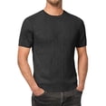 thumbnail image 2 of Lumtrix Men'S T-Shirts Short Sleeve Knit Shirts Casual Crewneck Ribbed Dress Casual Tee Shirt Black XL, 2 of 5
