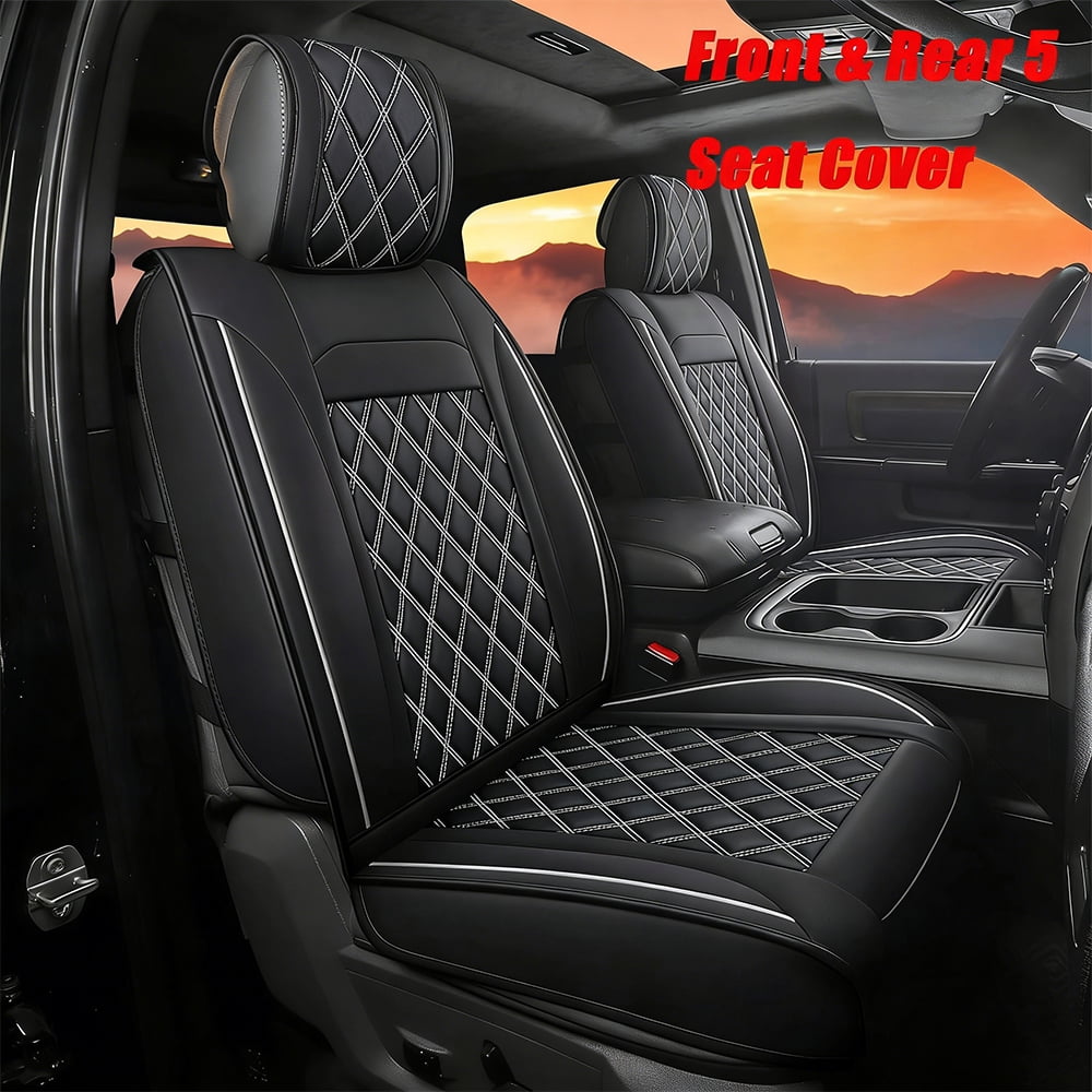 Fit For Dodge Ram 2009-2024 1500 2500 3500 Full Leather Car Seat Covers Custom