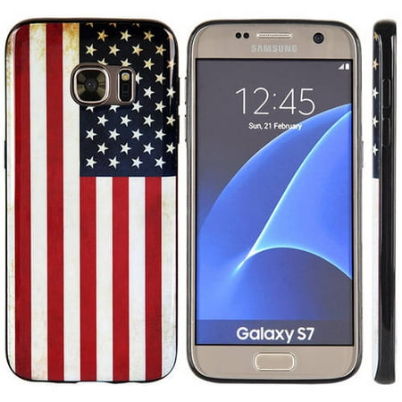 Mundaze Samsung Galaxy S7 TPU Grunge Style American USA Flag Phone